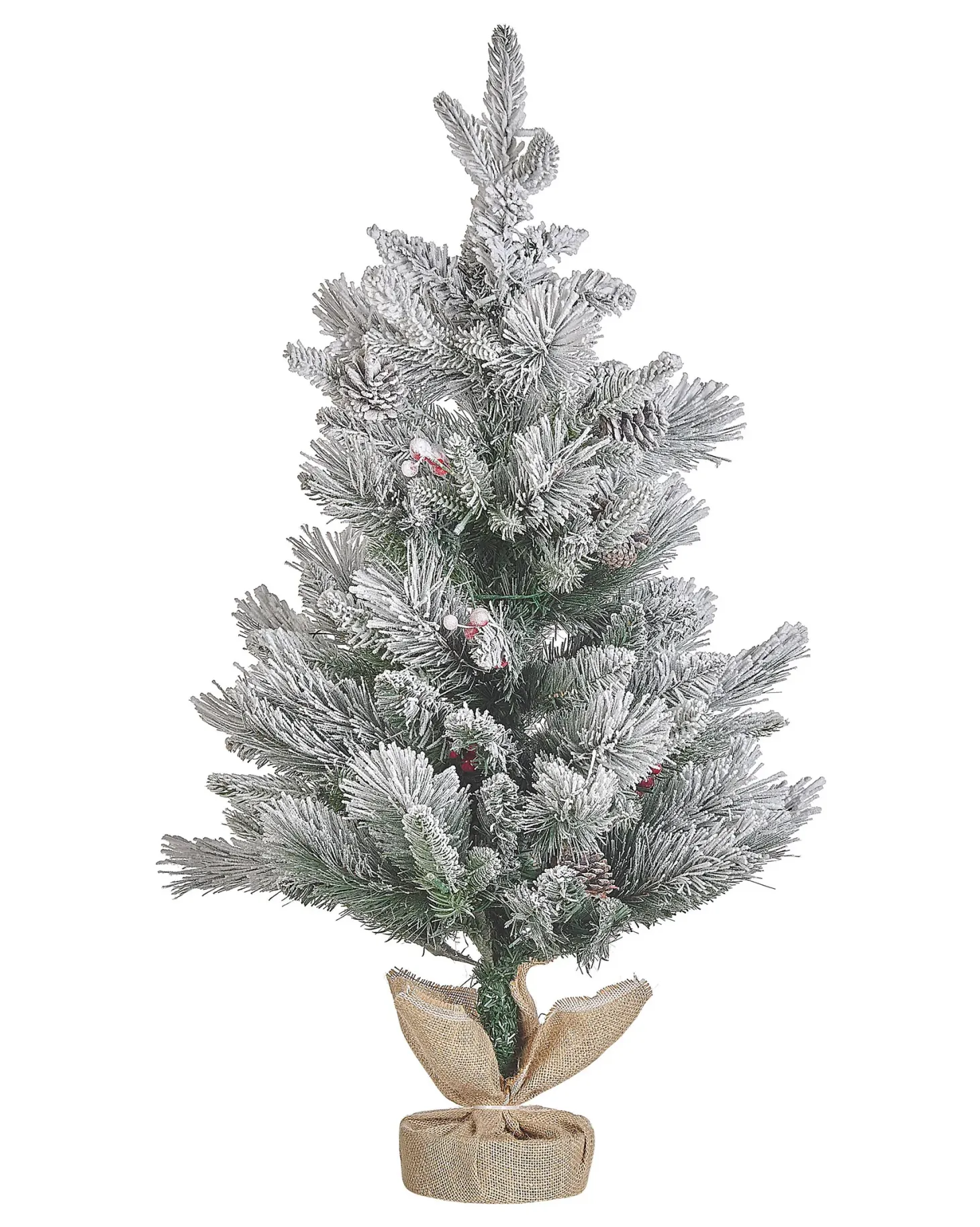 Ośnieżona sztuczna choinka świąteczna LED MALIGNE 90 cm Biały