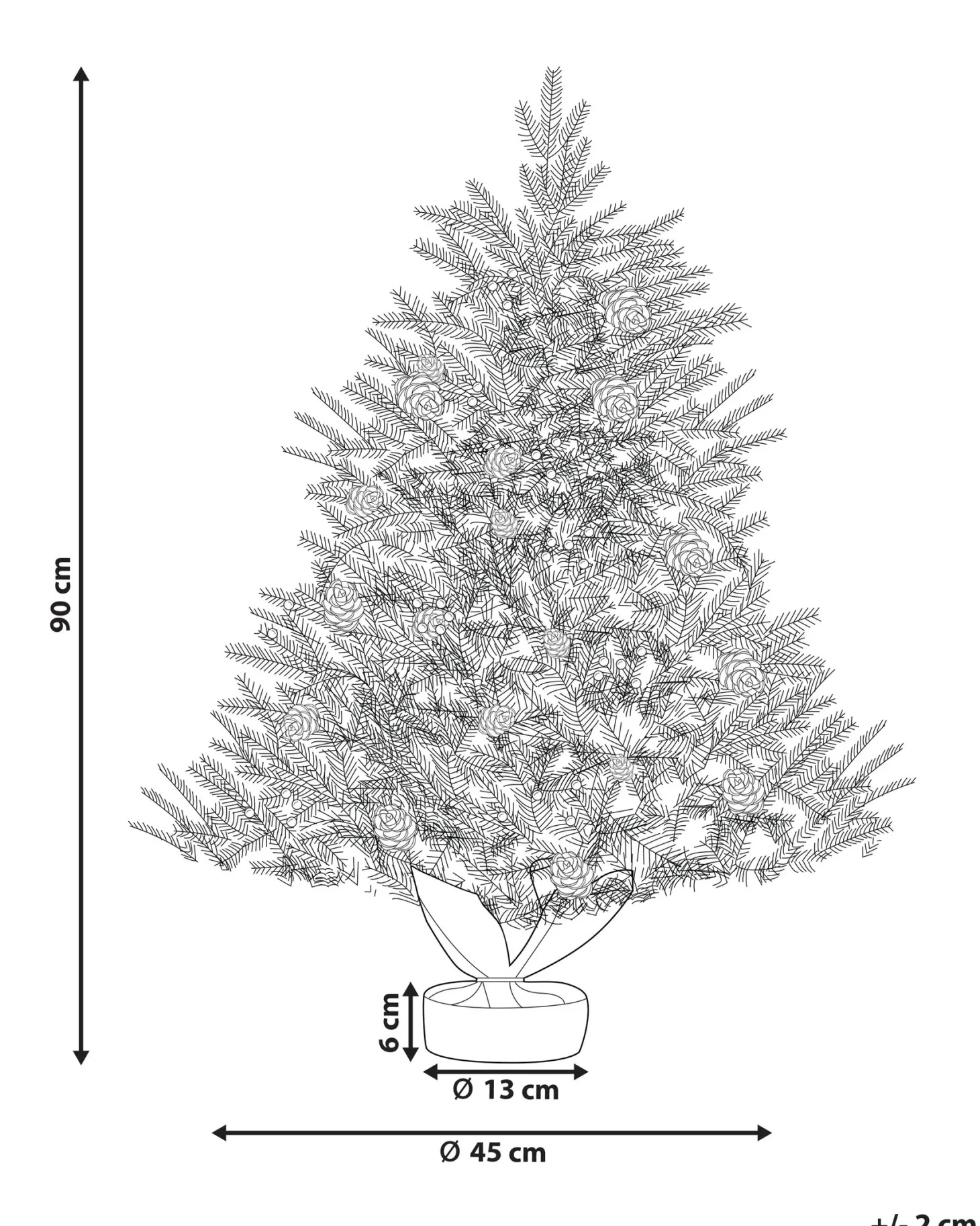 Ośnieżona sztuczna choinka świąteczna LED MALIGNE 90 cm Biały