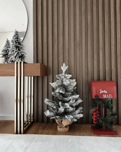 Ośnieżona sztuczna choinka świąteczna LED MALIGNE 90 cm Biały
