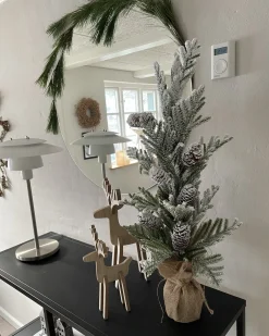 Ośnieżona sztuczna choinka świąteczna LED MALIGNE 90 cm Biały