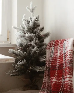 Ośnieżona sztuczna choinka świąteczna LED MALIGNE 90 cm Biały