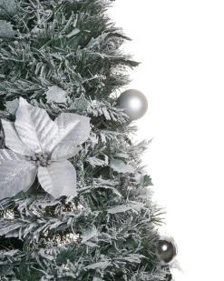 Ośnieżona sztuczna choinka świąteczna Składane LED FIRVANA 185 cm Biały