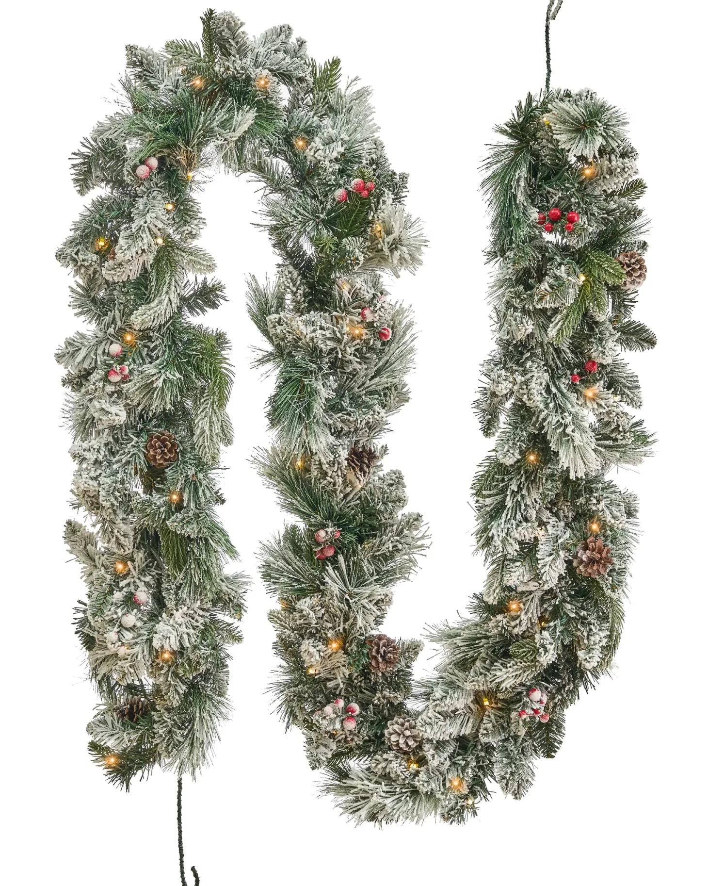 Ośnieżona świąteczna girlanda LED WHITEHORN 270 cm Biały