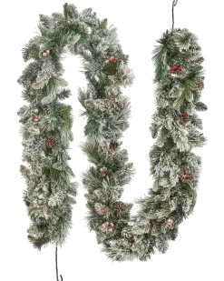 Ośnieżona świąteczna girlanda LED WHITEHORN 270 cm Biały