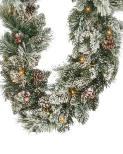 Ośnieżona świąteczna girlanda LED WHITEHORN 270 cm Biały
