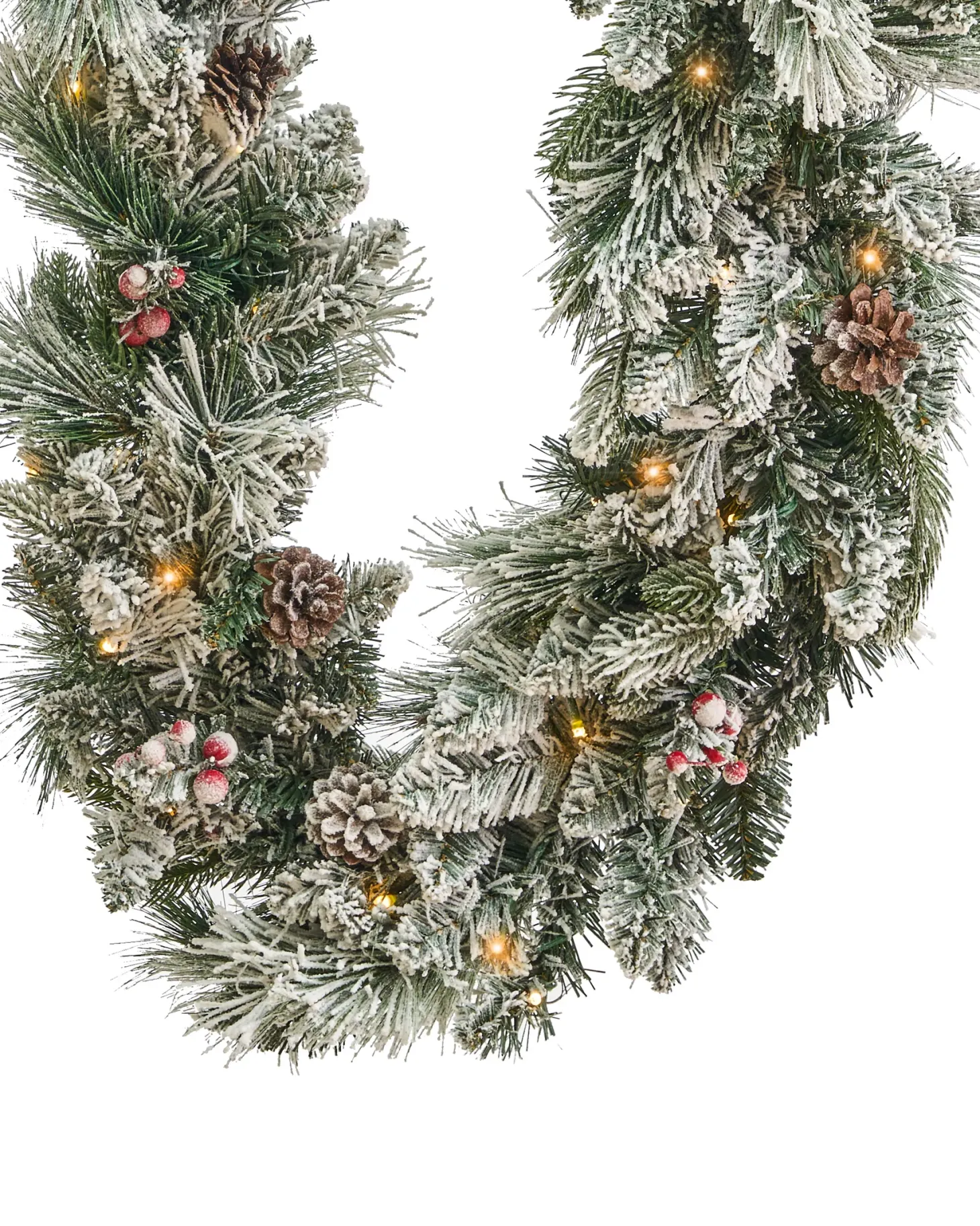 Ośnieżona świąteczna girlanda LED WHITEHORN 270 cm Biały