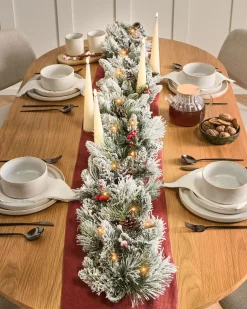 Ośnieżona świąteczna girlanda LED WHITEHORN 180 cm Biały