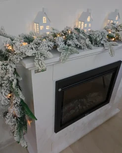 Ośnieżona świąteczna girlanda LED SUNDO 180 cm Biały
