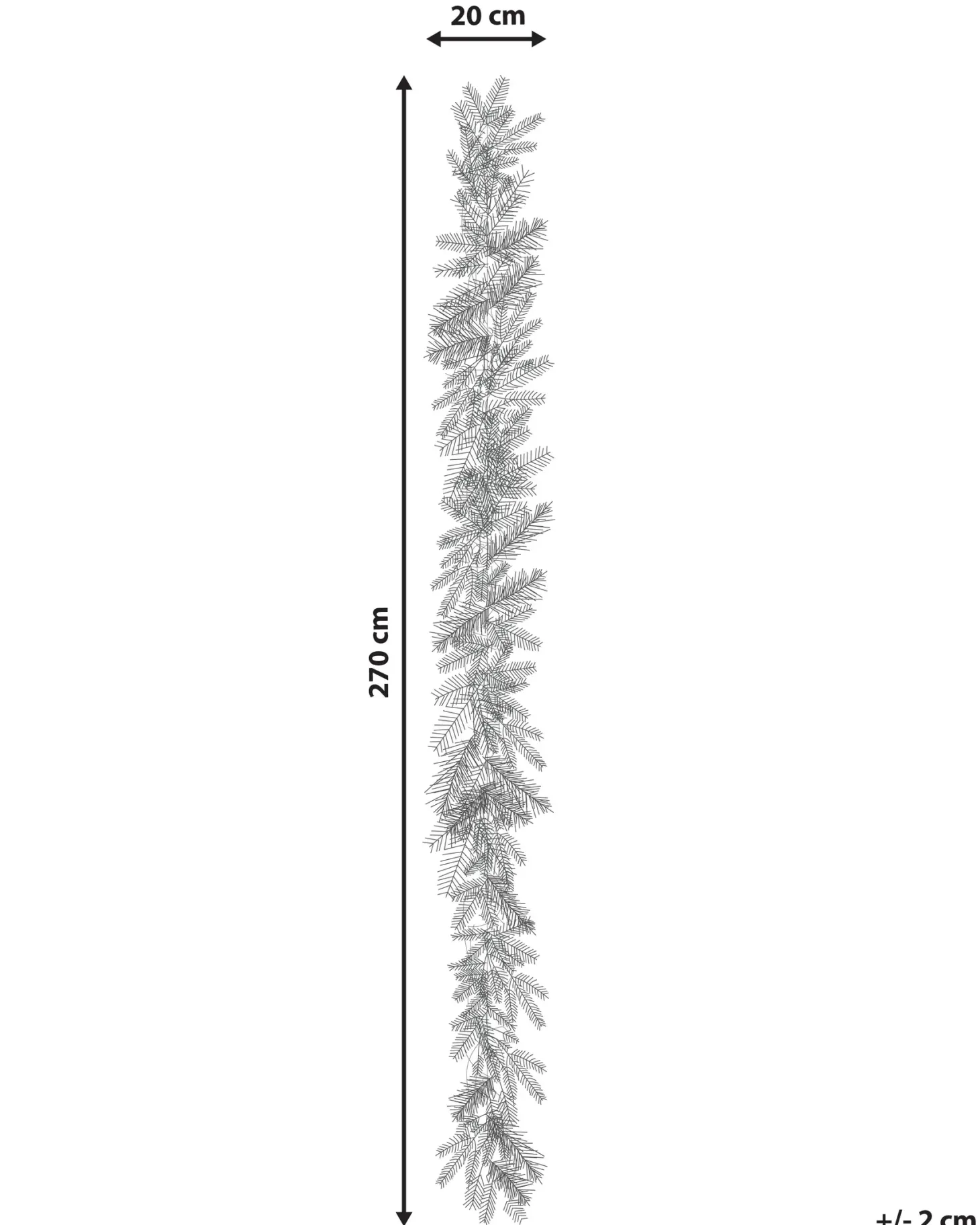 Ośnieżona świąteczna girlanda LED SUNDO 270 cm Biały