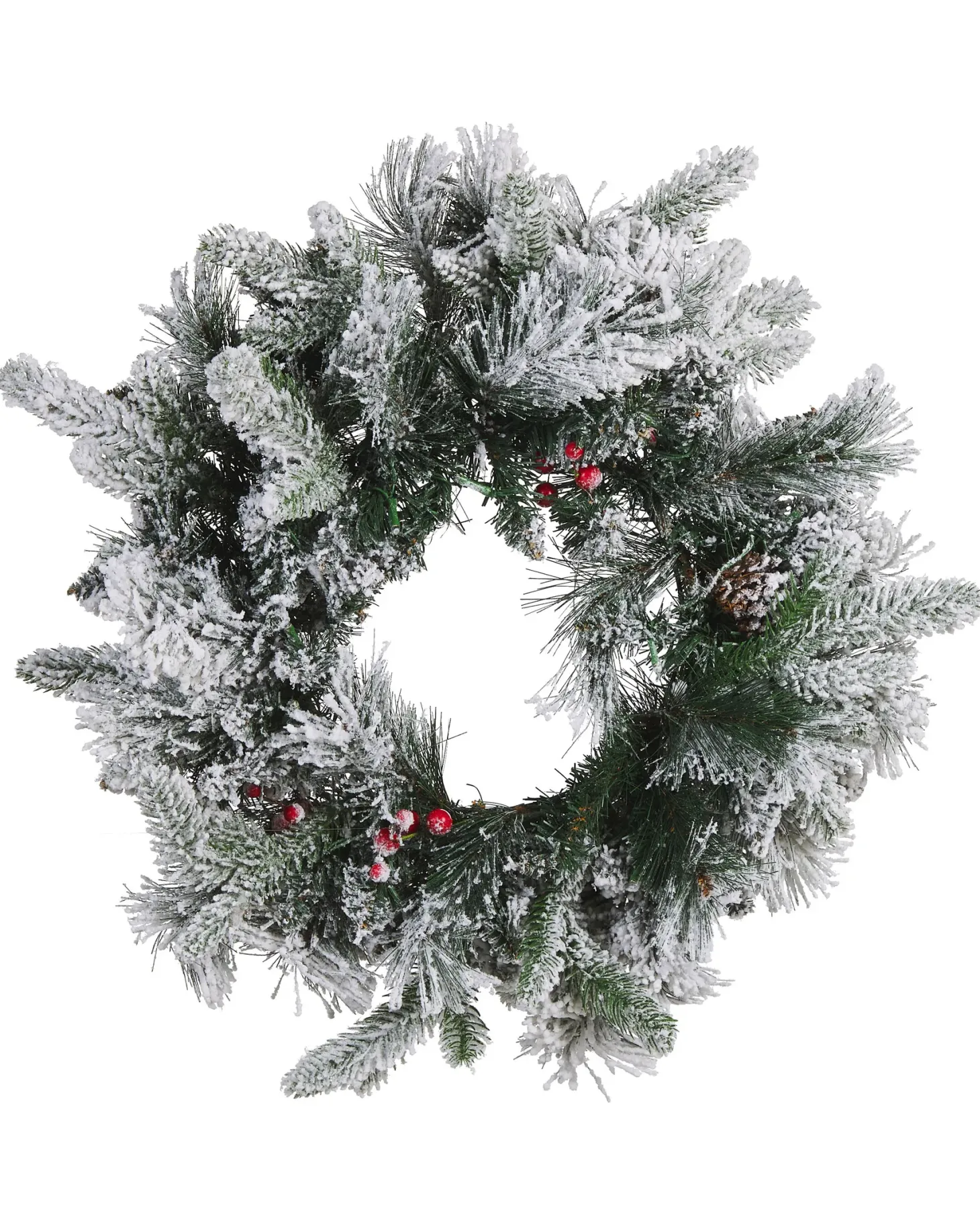 Ośnieżony wieniec świąteczny LED WHITEHORN Biały 55 cm