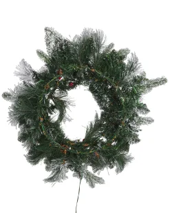 Ośnieżony wieniec świąteczny LED WHITEHORN Biały 55 cm
