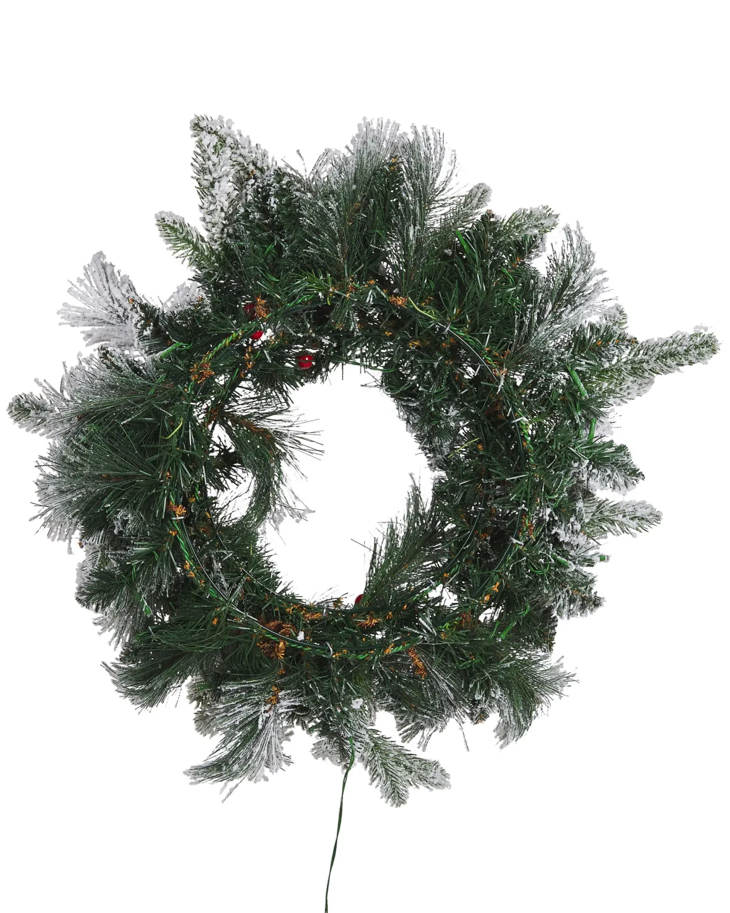 Ośnieżony wieniec świąteczny LED WHITEHORN Biały 55 cm