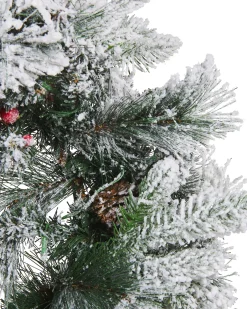Ośnieżony wieniec świąteczny LED WHITEHORN Biały 55 cm