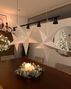 Ośnieżony wieniec świąteczny LED SUNDO Biały 70 cm