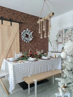 Ośnieżony wieniec świąteczny LED SUNDO Biały 70 cm