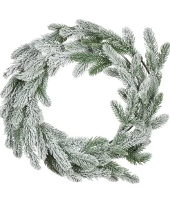 Ośnieżony wieniec świąteczny LED ALBINI Zielony 45 cm