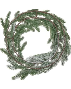 Ośnieżony wieniec świąteczny LED ALBINI Zielony 45 cm