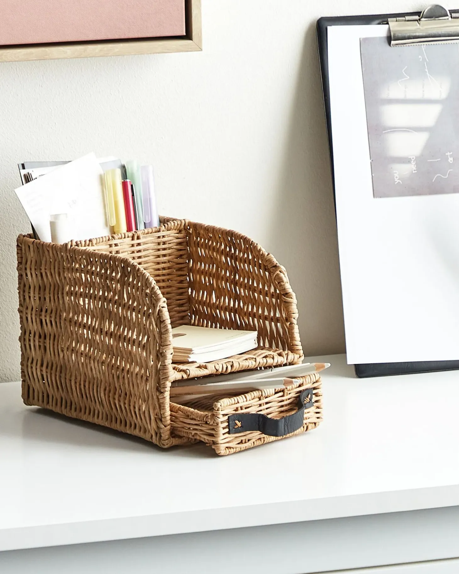 Organizer na dokumenty MALPELO Rattan Naturalny