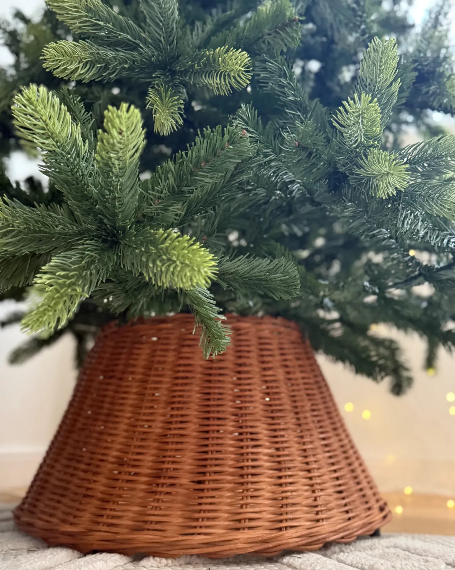 Osłonka pod choinkę FLOCON Rattan Naturalny 47 cm