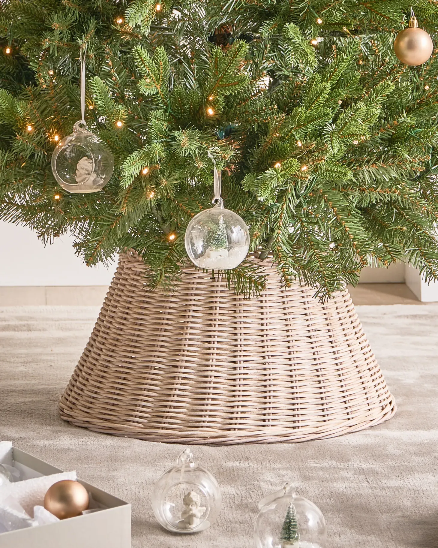 Osłonka pod choinkę FLOCON Rattan Jasnobrązowy 47 cm