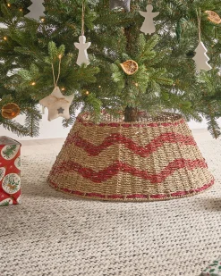 Osłonka pod choinkę HIVER Trawa morska Czerwony 51 cm