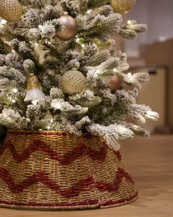 Osłonka pod choinkę HIVER Trawa morska Czerwony 51 cm