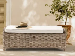 Otomana ogrodowa SUSUA 140 cm Rattan Naturalny