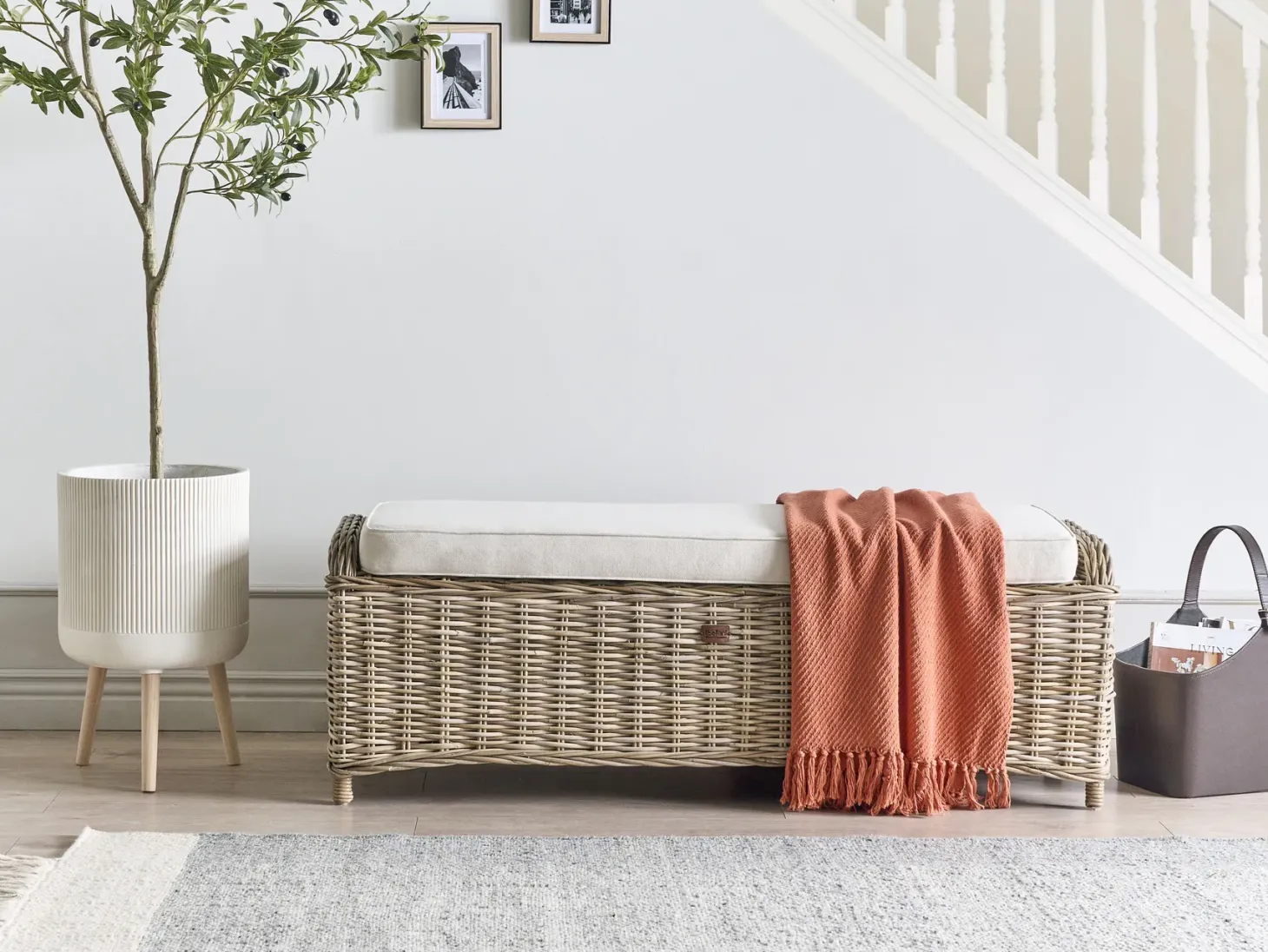 Otomana ogrodowa SUSUA 140 cm Rattan Naturalny
