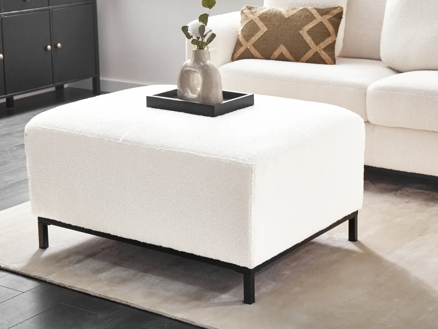 Otomana OSLO Boucle Biały