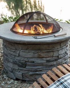 Palenisko ogrodowe z grillem TAMBORA Beton Szary