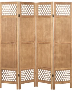 4-panelowy parawan pokojowy CERTOSA Jasnobrązowy 163 cm 170 cm