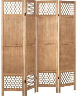 4-panelowy parawan pokojowy CERTOSA Jasnobrązowy 163 cm 170 cm