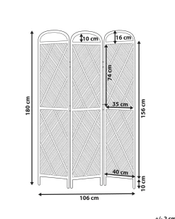 3-panelowy parawan pokojowy COSENZA Jasnobrązowy 106 cm 180 cm