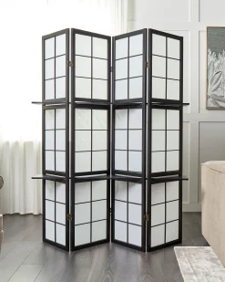 4-panelowy parawan pokojowy GOMAGOI Czarny 120 cm 170 cm