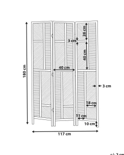 3-panelowy parawan pokojowy LAMEZIA Jasnobrązowy 117 cm 180 cm