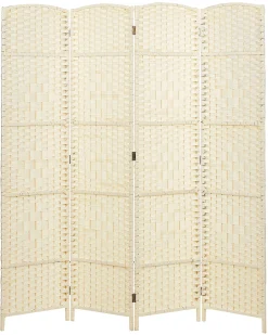 4-panelowy parawan pokojowy LAPPAGO Jasnobeżowy 163 cm 170 cm