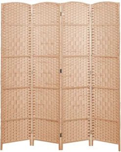 4-panelowy parawan pokojowy LAPPAGO Naturalny 163 cm 170 cm