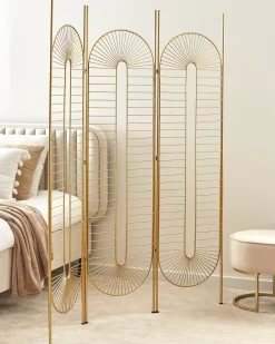 3-panelowy parawan pokojowy NOALE Złoty 135 cm 170 cm
