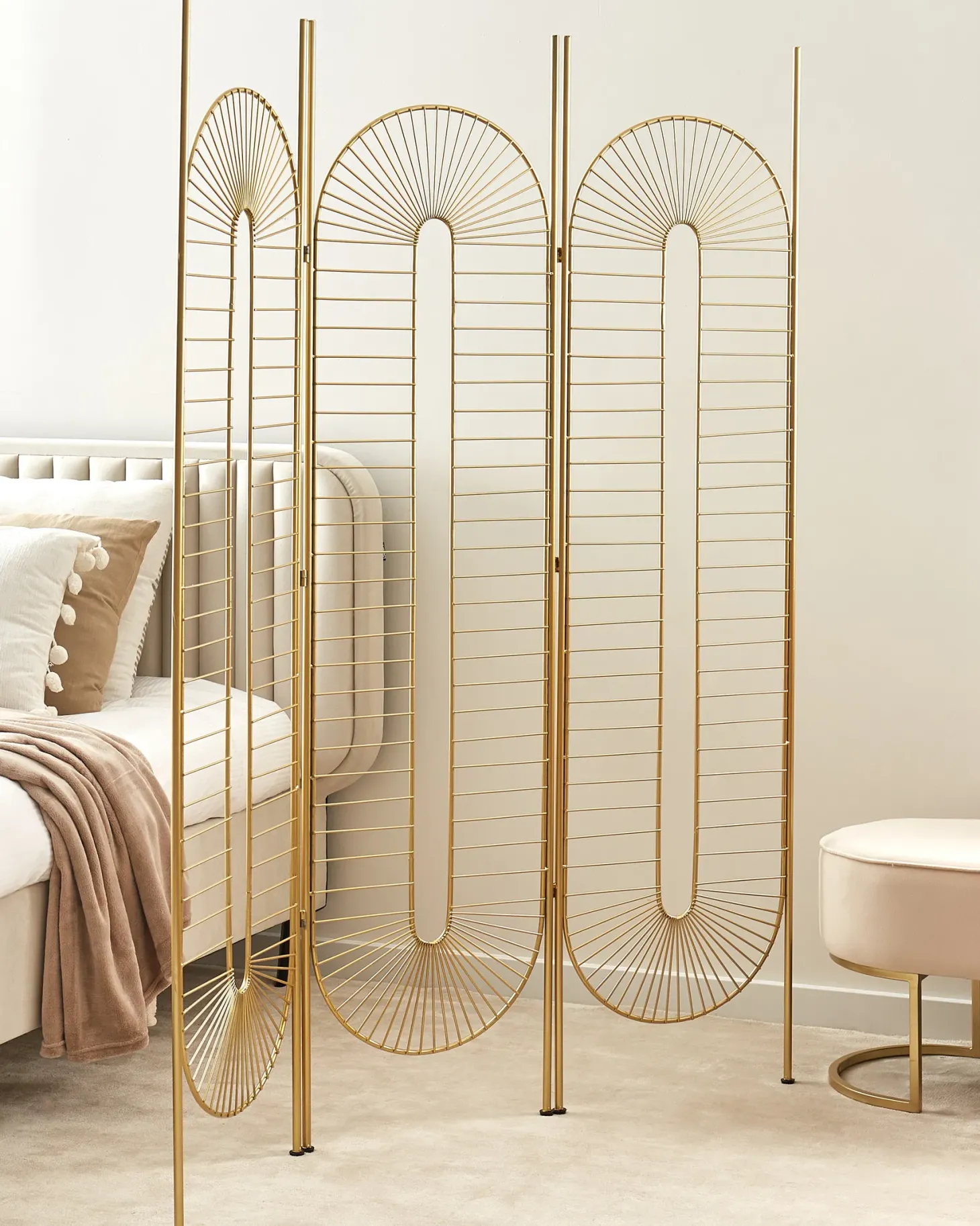 3-panelowy parawan pokojowy NOALE Złoty 135 cm 170 cm