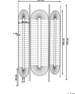 3-panelowy parawan pokojowy NOALE Czarny 135 cm 170 cm