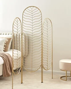 3-panelowy parawan pokojowy PESCIA Złoty 120 cm 160 cm