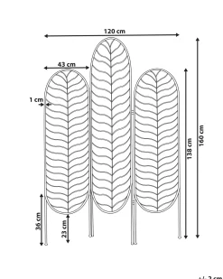 3-panelowy parawan pokojowy PESCIA Złoty 120 cm 160 cm