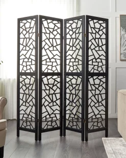 4-panelowy parawan pokojowy PIANLARGO Czarny 163 cm 170 cm