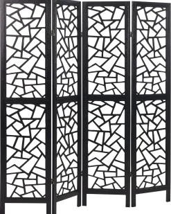 4-panelowy parawan pokojowy PIANLARGO Czarny 163 cm 170 cm