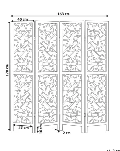4-panelowy parawan pokojowy PIANLARGO Czarny 163 cm 170 cm