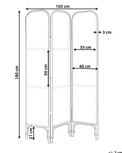 3-panelowy parawan pokojowy POTENZA Jasnobrązowy 105 cm 180 cm