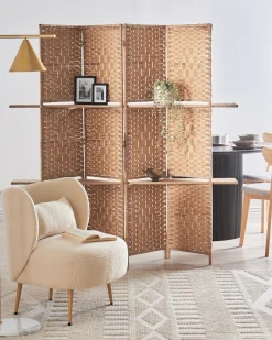 4-panelowy parawan pokojowy TRAFOI Brązowy 158 cm 170 cm