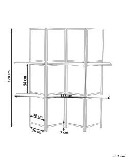 4-panelowy parawan pokojowy TRAFOI Brązowy 158 cm 170 cm