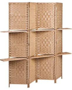 4-panelowy parawan pokojowy TRAFOI Brązowy 158 cm 170 cm