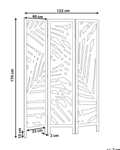 3-panelowy parawan pokojowy VERNAGO Jasnobrązowy 122 cm 170 cm
